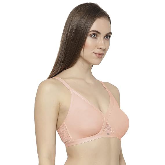 SOIE Comfortable Crossover Bra – Solid, Non-Padded, Non-Wired Full Coverage